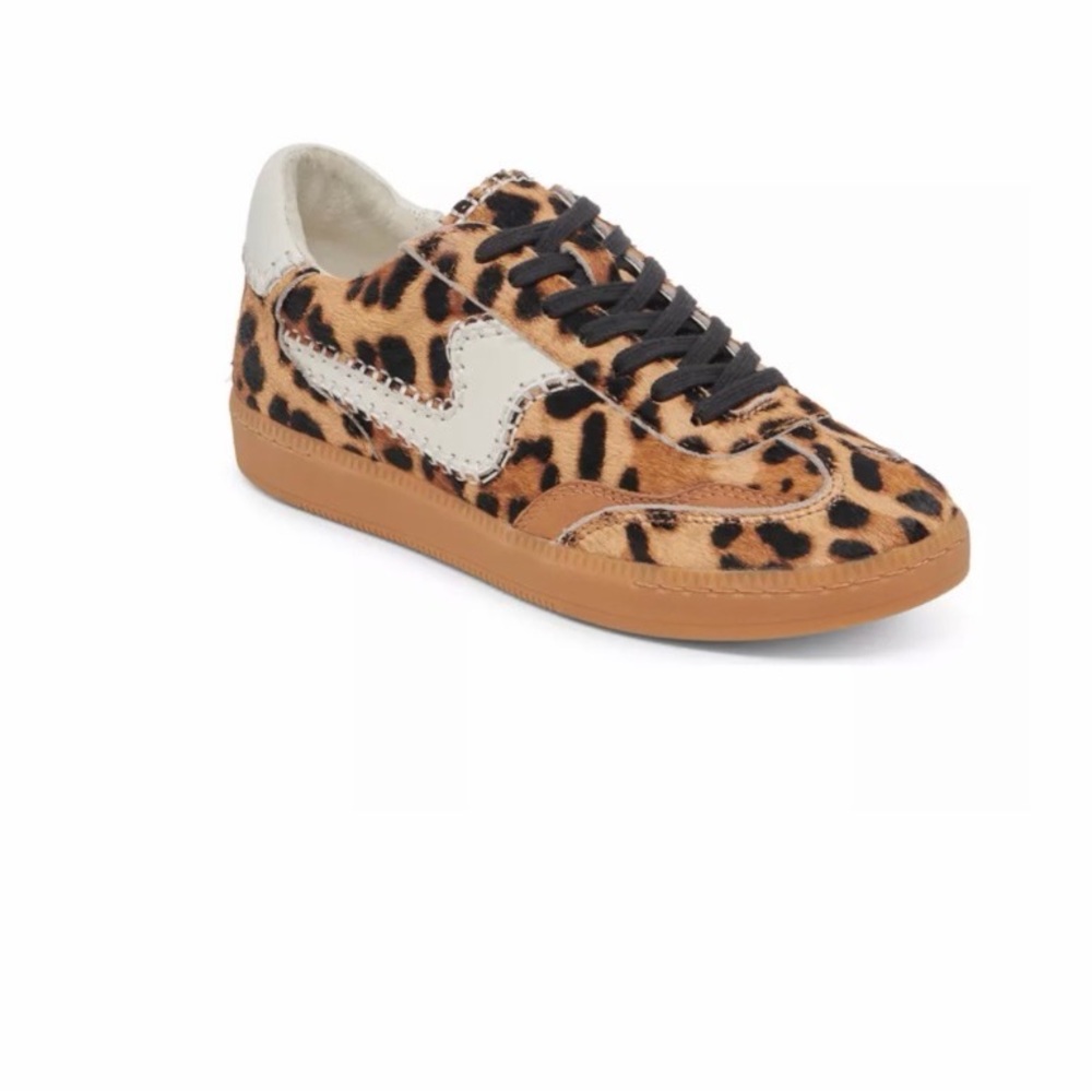 Dolce Vita Leopard-Print Sneakers in Tan, Black & White - Picture 4 of 10